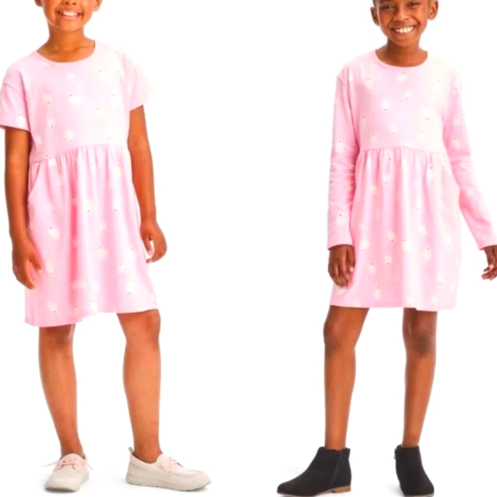 Girls Cat & Jack HALLOWEEN Ghosts Knit Dress  Pink NWT